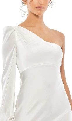 Ieena Duggal - 55401I Blouson Sleeve One Shoulder Satin Gown