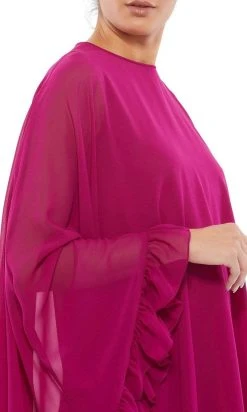 Ieena Duggal - 55407I Jewel Sheer Cape Dress