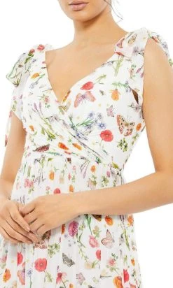 Ieena Duggal - 55422I V-Neck Floral A-Line Dress 7 Ieena Duggal - 55422I V-Neck Floral A-Line Dress