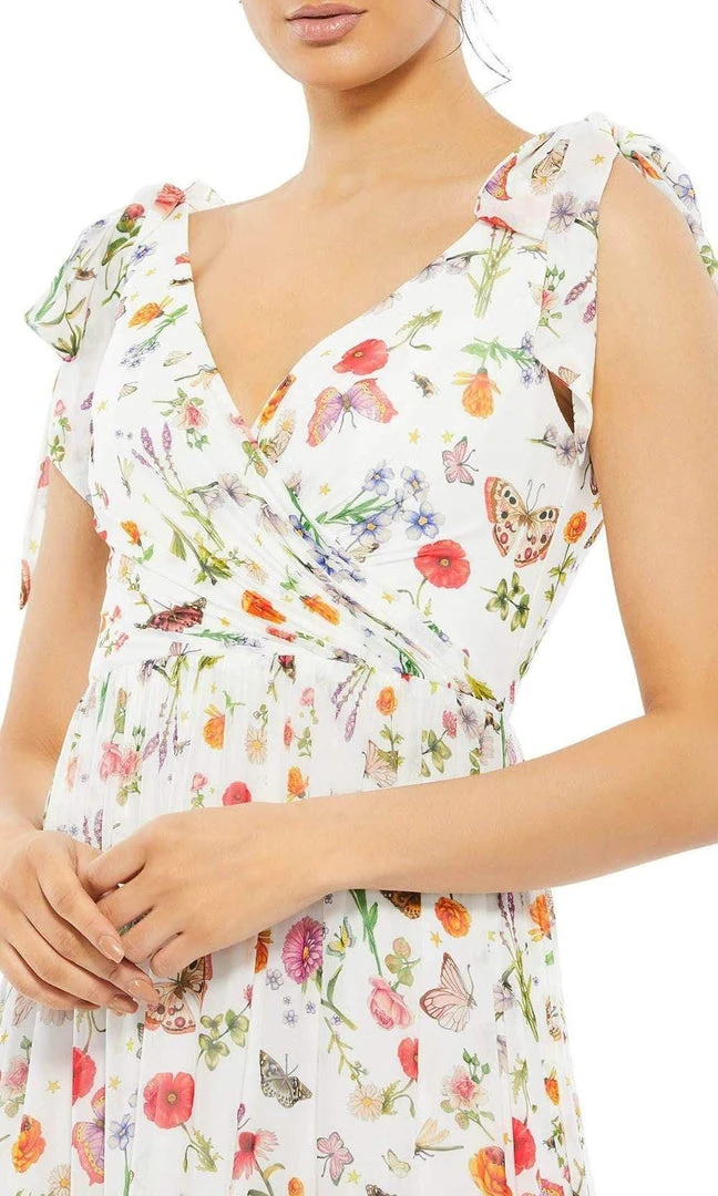 Ieena Duggal - 55422I V-Neck Floral A-Line Dress 5 Ieena Duggal - 55422I V-Neck Floral A-Line Dress