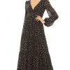 Ieena Duggal - 55431I V-Neck Empire A-Line Dress