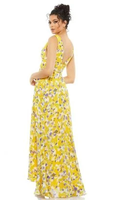 Ieena Duggal - 55434I Floral Printed Empire Dress