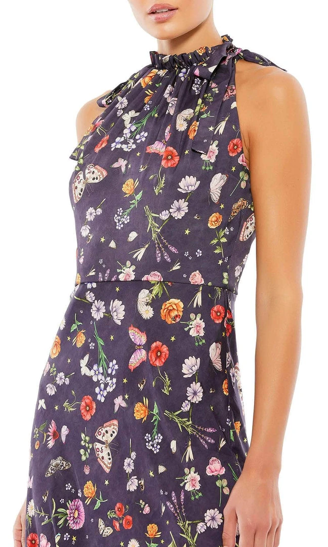 Ieena Duggal 55629 - Floral Print Halter Cocktail Dress 6 Ieena Duggal 55629 - Floral Print Halter Cocktail Dress