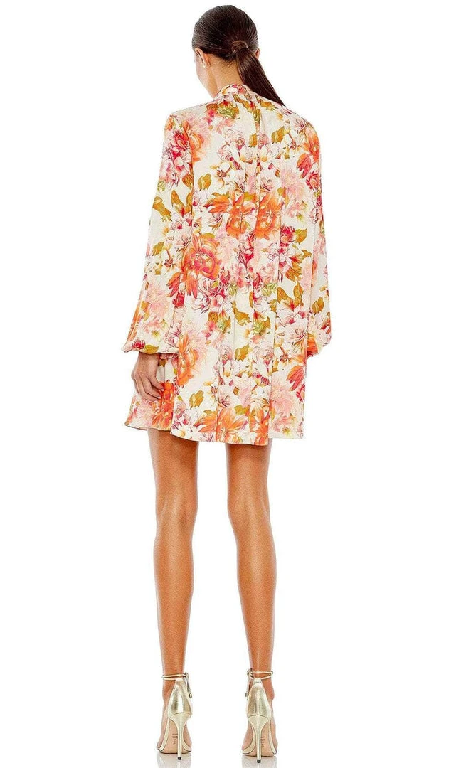 Ieena Duggal 55634 - Bishop Long Sleeve High Neck Short Dress 4 Ieena Duggal 55634 - Bishop Long Sleeve High Neck Short Dress