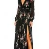 Ieena Duggal 55661 - V-Neck Tie Belt Floral Evening Gown 2 Ieena Duggal 55661 - V-Neck Tie Belt Floral Evening Gown