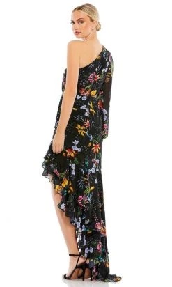 Ieena Duggal 55668 - Floral Bishop Sleeve High Low Evening Dress