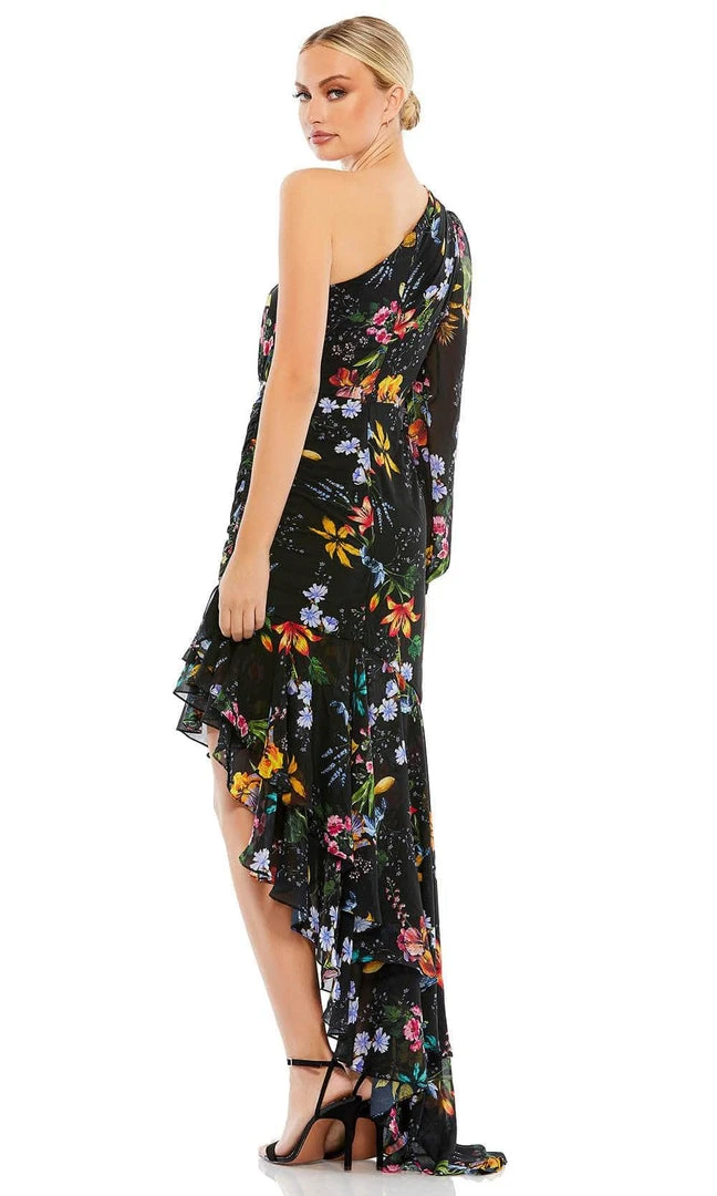 Ieena Duggal 55668 - Floral Bishop Sleeve High Low Evening Dress 4 Ieena Duggal 55668 - Floral Bishop Sleeve High Low Evening Dress