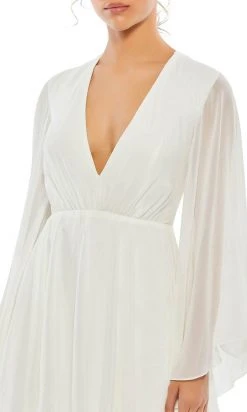 Ieena Duggal 55684 - Long Sleeves V-neck Short Dress