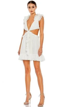 Ieena Duggal 55688 - Ruffled Cropped Cocktail Dress