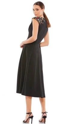 Ieena Duggal 55690 - Cap Sleeved Plunging V Neck Dress