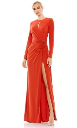 Ieena Duggal 55708 - Keyhole Neckline Long Sleeved Dress