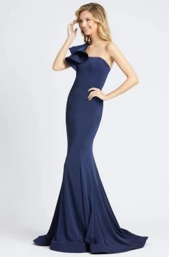 Ieena Duggal - 67156I Ruffled Cap Sleeve Long Mermaid Gown