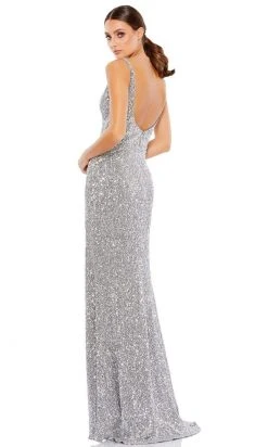 Ieena Duggal - 67717 Sequined Plunging V Neck Sheath Dress