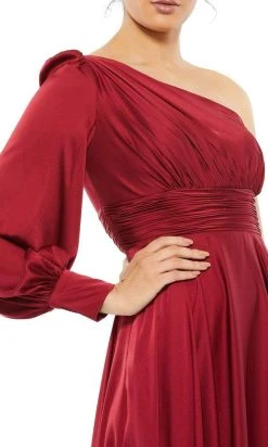Ieena Duggal - 67866I One Shoulder Satin A-Line Gown 8 Ieena Duggal - 67866I One Shoulder Satin A-Line Gown