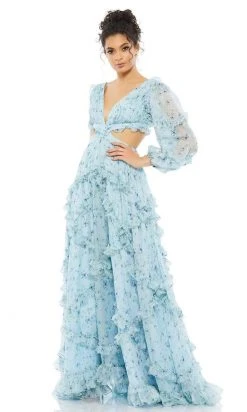 Ieena Duggal - 67949I Ruffle Rich Floral Enchanting Dress