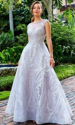Ivonne D 122D61 - Embroidered Tulle Evening Gown Ivonne D For Mon Cheri