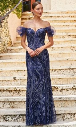 Ivonne D For Mon Cheri Ivonne D 122D64 - Off Shoulder Beaded Evening Gown 11 Ivonne D For Mon Cheri Ivonne D 122D64 - Off Shoulder Beaded Evening Gown