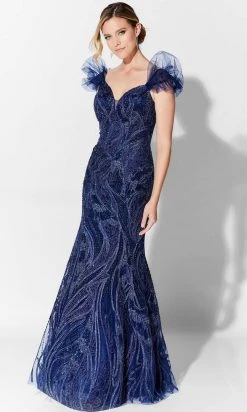 Ivonne D For Mon Cheri Ivonne D 122D64 - Off Shoulder Beaded Evening Gown