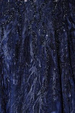 Ivonne D By Mon Cheri - 120D10 Embroidered Lace Pleated A-Line Gown