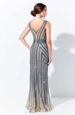 Ivonne D By Mon Cheri - 120D12 Beaded Fitted Column Dress Ivonne D For Mon Cheri