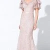 Ivonne D By Mon Cheri - 220D21 Ruffled Bell Sleeve Embroidered Gown