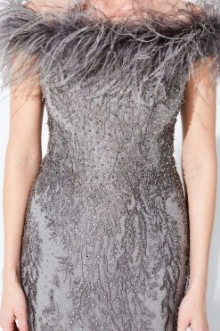 Ivonne D By Mon Cheri - 220D22 Embroidered Off-Shoulder Gown