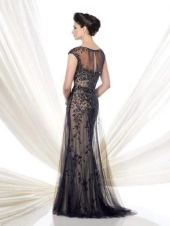 Ivonne D By Mon Cheri - Beaded Tulle Dress 115D74 - 1 Pc Navy Blue Nude In Size 4 Available 6 Ivonne D By Mon Cheri - Beaded Tulle Dress 115D74 - 1 Pc Navy Blue Nude In Size 4 Available