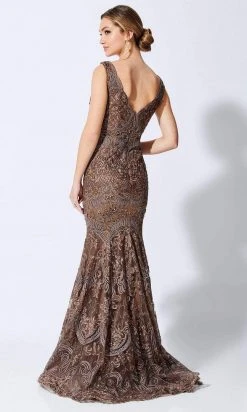 Ivonne D For Mon Cheri Ivonne D By Mon Cheri - Plunging V-Neck Trumpet Evening Dress
