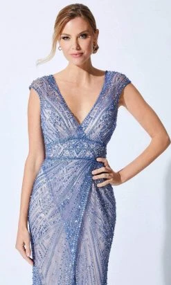 Ivonne D For Mon Cheri Ivonne D By Mon Cheri - V-Neck Sheath Evening Dress 10 Ivonne D For Mon Cheri Ivonne D By Mon Cheri - V-Neck Sheath Evening Dress