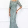 Ivonne D For Mon Cheri - 118D06 Beaded Lace Illusion Bateau Tulle Gown