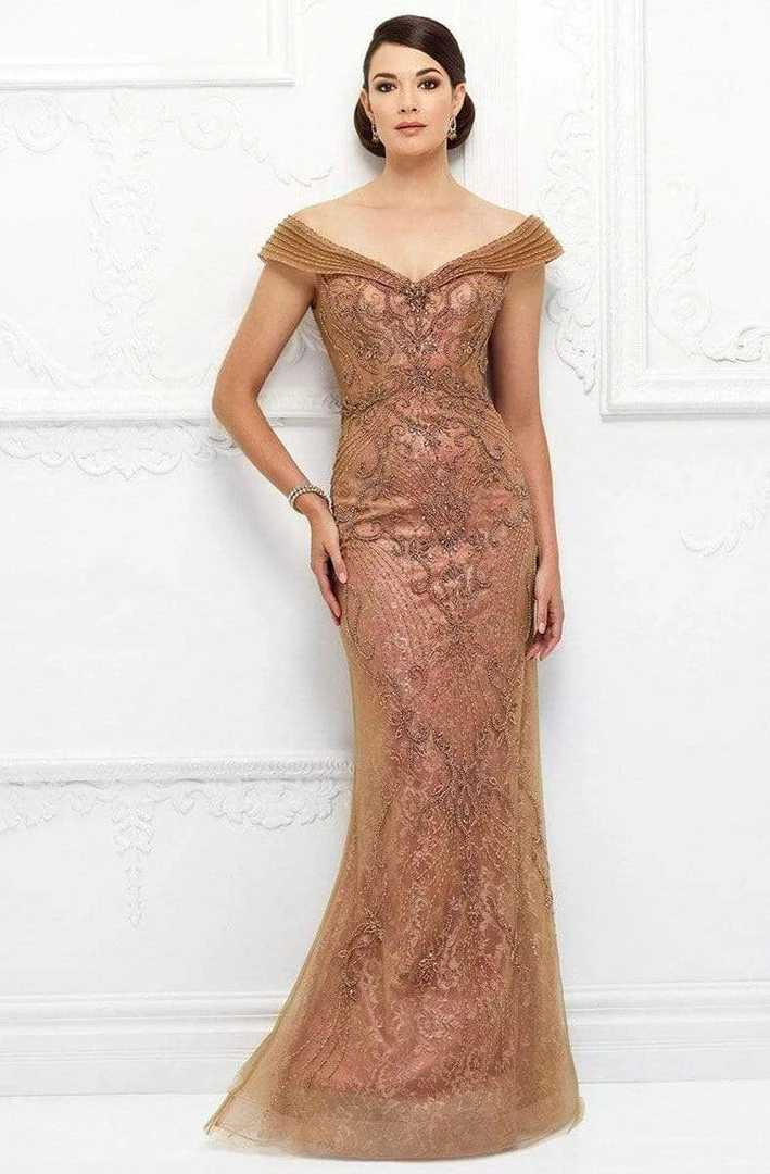 Ivonne D For Mon Cheri - 118D08 Beaded Lace Dress With Tulle Overlay 4 Ivonne D For Mon Cheri - 118D08 Beaded Lace Dress With Tulle Overlay