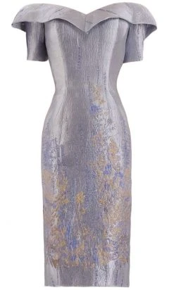 Janique - 1939 Off-Shoulder Metallic Cocktail Dress 12 Janique - 1939 Off-Shoulder Metallic Cocktail Dress