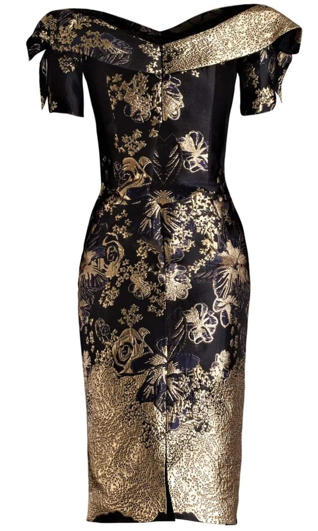 Janique - 1939 Off-Shoulder Metallic Cocktail Dress 6 Janique - 1939 Off-Shoulder Metallic Cocktail Dress