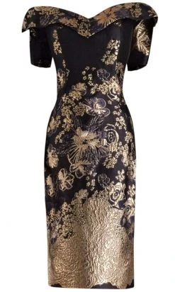 Janique - 1939 Off-Shoulder Metallic Cocktail Dress 10 Janique - 1939 Off-Shoulder Metallic Cocktail Dress