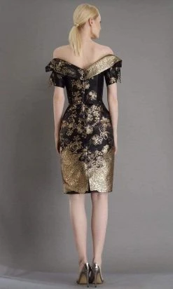 Janique - 1939 Off-Shoulder Metallic Cocktail Dress 9 Janique - 1939 Off-Shoulder Metallic Cocktail Dress