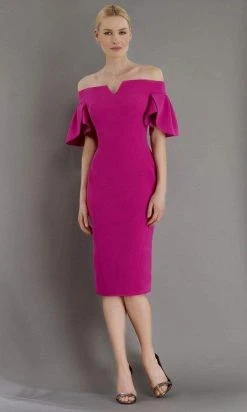 Janique - 1942 Bell Sleeve Off-Shoulder Fitted Dress 8 Janique - 1942 Bell Sleeve Off-Shoulder Fitted Dress