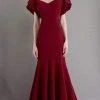 Janique - 1943 Ruffled Off Shoulder Sweetheart Neck Mermaid Gown