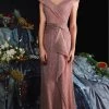 Janique 210622 - Cap Sleeve V-neck Evening Dress 2 Janique 210622 - Cap Sleeve V-neck Evening Dress