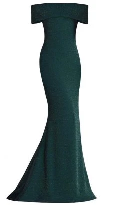 Janique - 2933 Off Shoulder Glitter Mermaid Gown