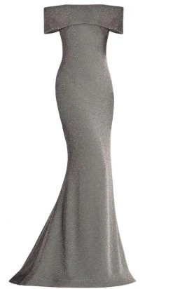 Janique - 2933 Off Shoulder Glitter Mermaid Gown