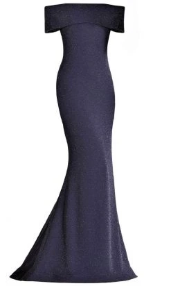 Janique - 2933 Off Shoulder Glitter Mermaid Gown