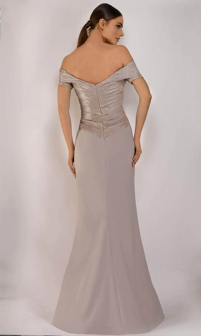 Janique - 5021 Shimmer Off Shoulder Metallic Mermaid Gown 4 Janique - 5021 Shimmer Off Shoulder Metallic Mermaid Gown