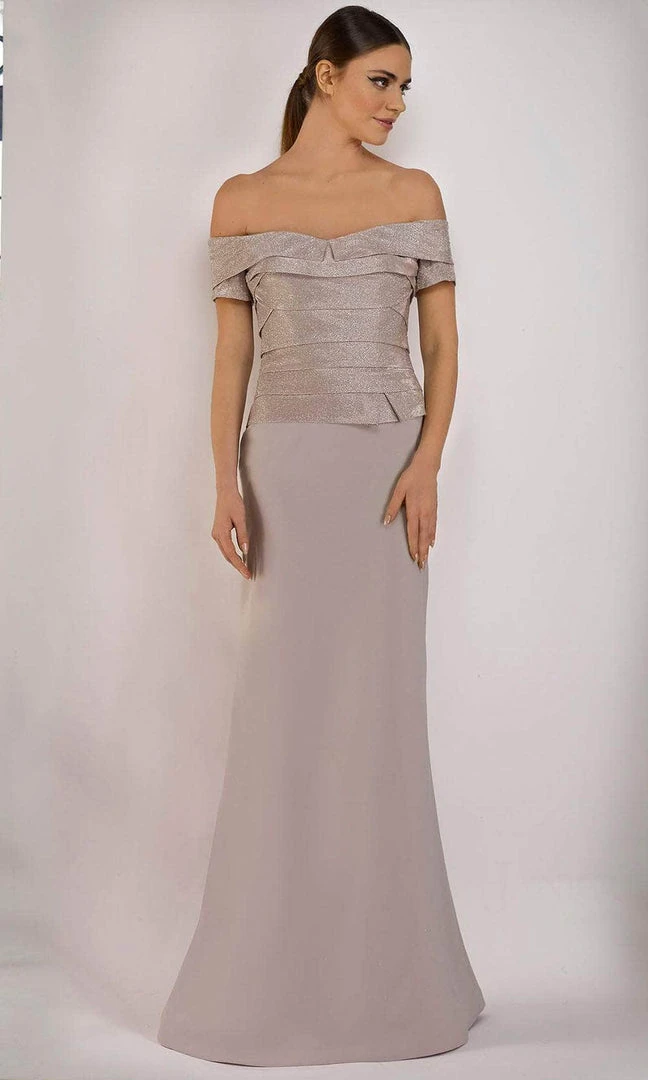 Janique - 5021 Shimmer Off Shoulder Metallic Mermaid Gown 3 Janique - 5021 Shimmer Off Shoulder Metallic Mermaid Gown