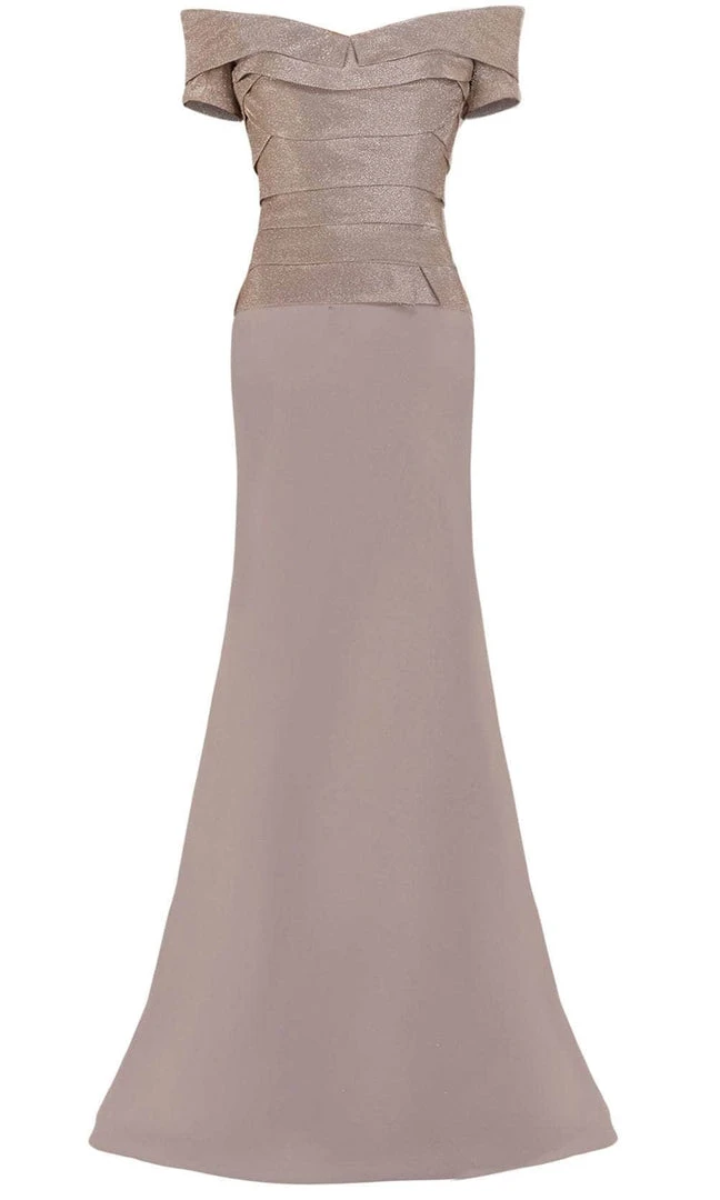 Janique - 5021 Shimmer Off Shoulder Metallic Mermaid Gown 5 Janique - 5021 Shimmer Off Shoulder Metallic Mermaid Gown