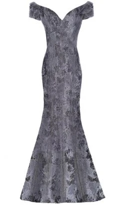 Janique - 66721 Ruched Cap Sleeve Jacquard Mermaid Gown 18 Janique - 66721 Ruched Cap Sleeve Jacquard Mermaid Gown