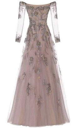 Janique 71122 - Long Sleeve Off-shoulder Evening Dress