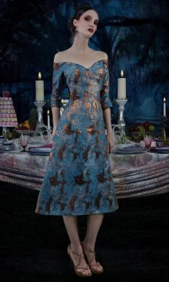 Janique 7621 - Off-shoulder Sweetheart Neck Evening Dress