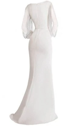 Janique BSH-001 - Long Sleeves Bateau Neck Formal Dress