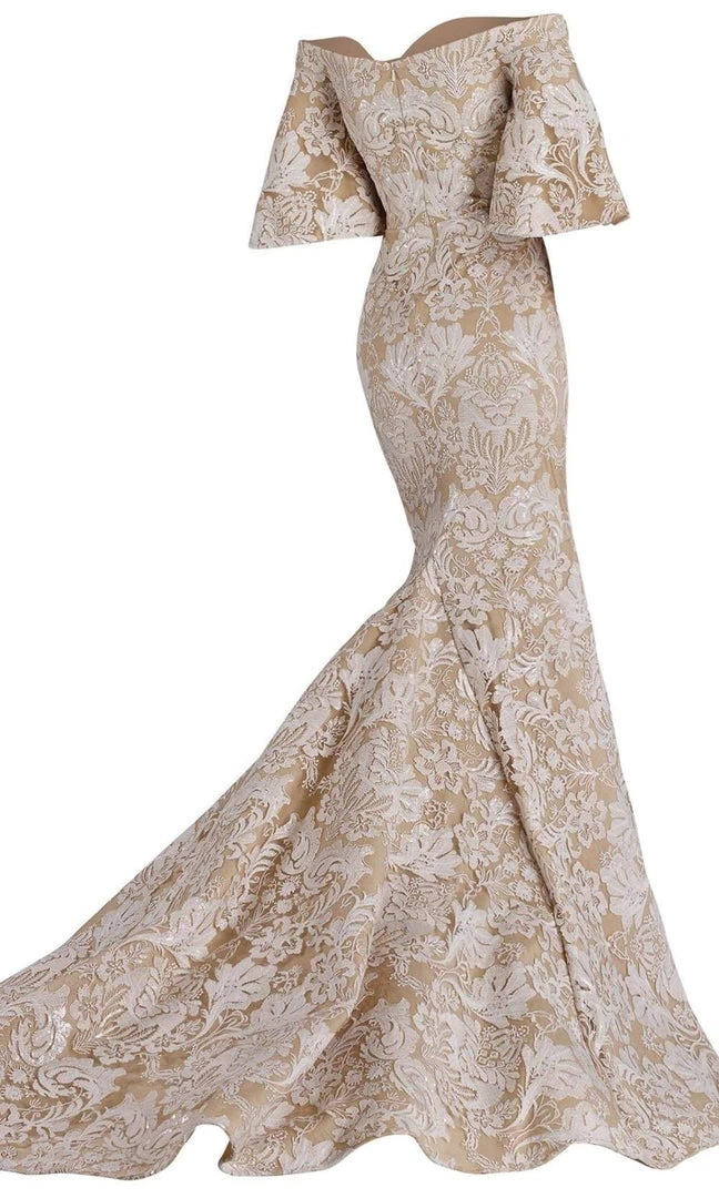 Janique - JA3013 Ornate Off Shoulder Butterfly Sleeve Mermaid Gown 8 Janique - JA3013 Ornate Off Shoulder Butterfly Sleeve Mermaid Gown