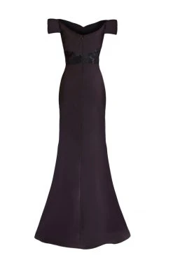 Janique - JA3026 Off-Shoulder Crepe Evening Dress In Black 8 Janique - JA3026 Off-Shoulder Crepe Evening Dress In Black